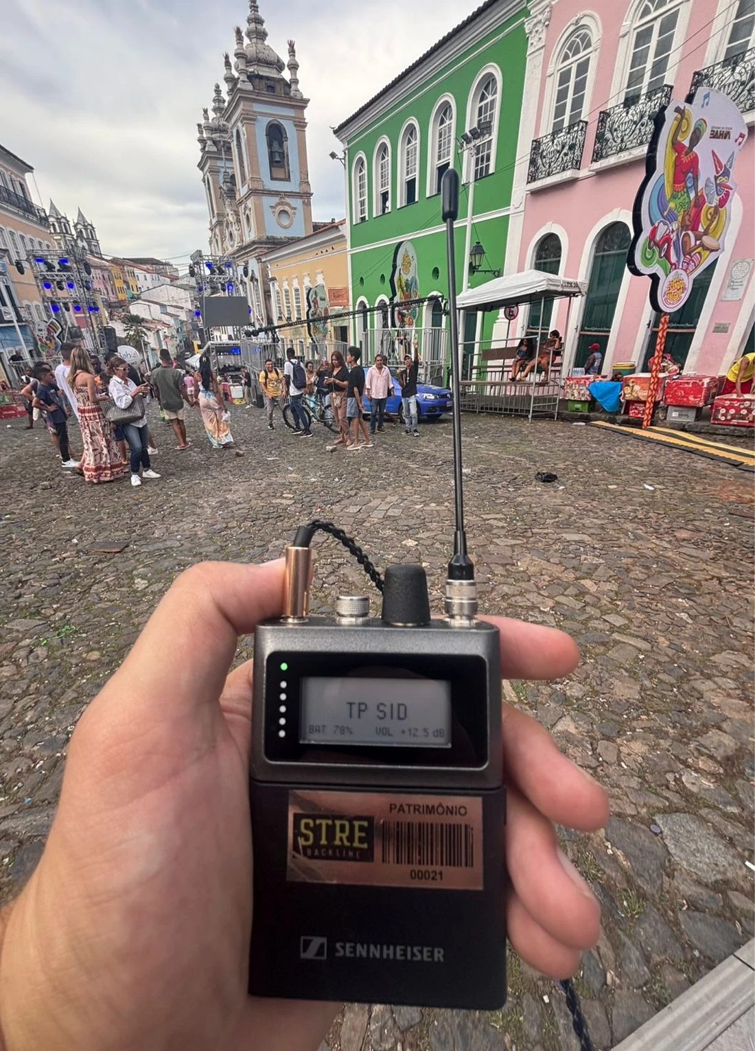 Evento no Pelourinho com in-ear Sennheiser